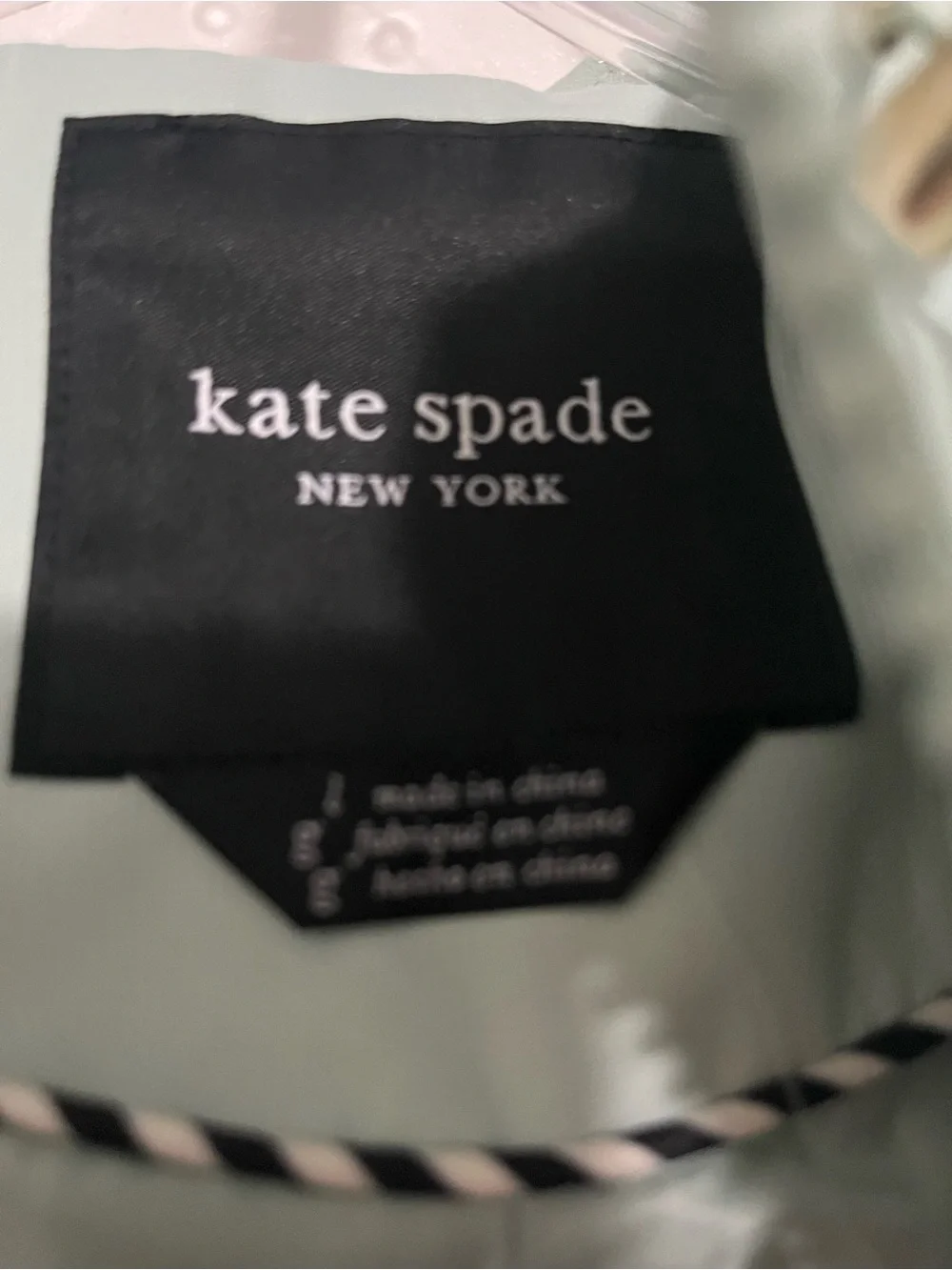 Kate Spade  Light  Mint Hooded Anorak Jacket with Hardware